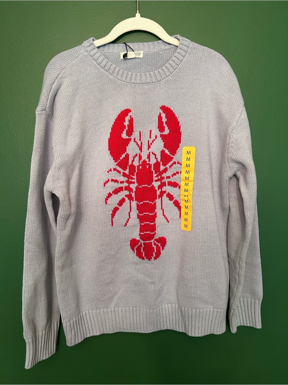 Light blue Lobster Knit Sweater - Casual Crewneck